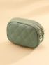 Litchi Embossed Coin Purse Fashionable Zipper Genuine Leather