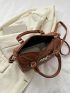 Chain Decor Boston Bag Quilted PU