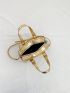 Buckle Decor Square Bag Metallic PU Funky