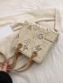 Letter Graphic Square Bag PU