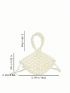 Plastic Novelty Bag Faux Pearl Decor White Mini