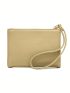 PU Small Wallet Letter Graphic Multiple Card Slot Khaki