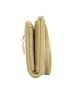PU Small Wallet Letter Graphic Multiple Card Slot Khaki
