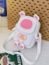 Mini Novelty Bag Polyester Zipper Cartoon Astronaut Design Adjustable Strap