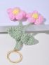 Flower Design Bag Charm Preppy With Keyring