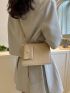 Crocodile Embossed Square Bag With Coin Purse