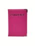 Letter Graphic Passport Case Bifold Neon Pink