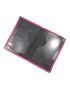 Letter Graphic Passport Case Bifold Neon Pink