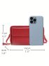 Letter Patch Decor Phone Wallet Zipper Red