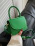 Mini Minimalist Square Bag Flap Green Top Handle