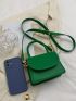 Mini Minimalist Square Bag Flap Green Top Handle
