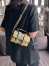 Mini Snakeskin Embossed Square Bag Twist Lock Funky