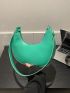 Minimalist Hobo Bag Small Zipper Green Pu