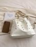 Rhinestone Decor Hobo Bag Chain Strap Large Capacity