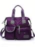Women Shoulder Bag Nylon Handbags Waterproof Crossbody Bag Large Capacity Multi-Functional Tote Travel Versatile Waterproof Nylon Hand Bag, Women's Multi Pockets Shoulder Crossbody Purse For Travel