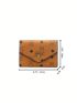 Geometric Pattern Small Wallet Flap Metal Decor