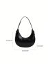 Small Hobo Bag Textured Minimalist With Zipper PU