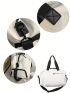 Letter Graphic Travel Bag Zip Front Sporty