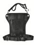 Mini Leg Bag Pocket Front Solid Black Studded Detail Chest Bag