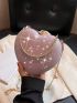 Mini Glitter Box Bag Rhinestone Decor Heart Design