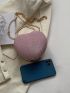 Mini Glitter Box Bag Rhinestone Decor Heart Design