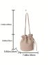 Mini Bucket Bag Ruched Detail Drawstring Design