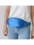 1pc Multi Functional Blue Polyester Running Waist Bag
