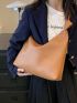 Medium Hobo Bag Solid Color Minimalist Style