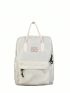 Medium Classic Backpack Letter Patch Decor
