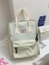 Medium Classic Backpack Letter Patch Decor