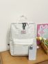 Medium Classic Backpack Letter Patch Decor
