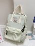 Medium Classic Backpack Letter Patch Decor