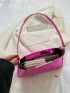Metal Detail Baguette Bag Funky Pink