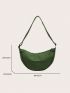 Medium Hobo Bag Green Minimalist Adjustable Strap For Daily