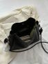 Medium Bucket Bag Black Minimalist With Bag Charm
