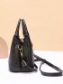 Black Square Bag Stitch Detail With Bag Charm For Work