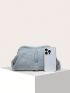 Metallic Ruched Bag Silver Clutch Bag For Daily