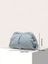Metallic Ruched Bag Silver Clutch Bag For Daily