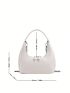 Mini Hobo Bag White Minimalist Top Handle