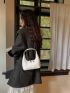 Mini Hobo Bag White Minimalist Top Handle