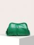 Medium Ruched Bag Green Minimalist Clutch Bag For Daily