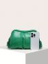 Medium Ruched Bag Green Minimalist Clutch Bag For Daily