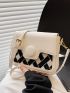 Medium Flap Square Bag Fashionable Two Tone Adjustable-strap