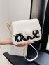 Medium Flap Square Bag Fashionable Two Tone Adjustable-strap
