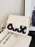 Medium Flap Square Bag Fashionable Two Tone Adjustable-strap
