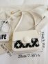 Medium Flap Square Bag Fashionable Two Tone Adjustable-strap