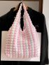 Polyester Shopper Bag Two Tone Casual