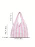 Polyester Shopper Bag Two Tone Casual