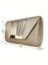 Glitter Envelope Bag Pleated Detail Glamorous, Perfect Bride Purse For Wedding, Prom & Party Events