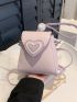 PU Satchel Bag Heart Decor Mini
